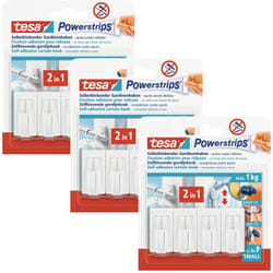 Powerstrips - Ganci per tende Vario, in confezione da 3 pezzi, autoadesivi di rimovibili e riutilizzabili, portata fino a 1 kg, 3 x 4 pezzi - Tesa