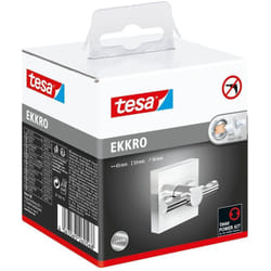 Tesa - Appendi asciugamani ekkro, metallo cromato lucido, autoadesivo, tecnologia di montaggio adesiva, 50mm x 50mm x 63mm