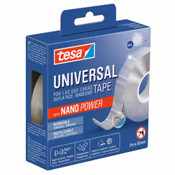 TESA Nano Power, Nastro di montaggio, Trasparente, 3 m, Interno, 30 mm