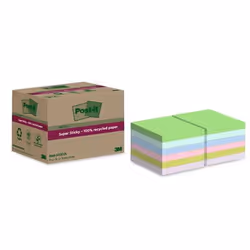 Post-It 7100284781, Quadrato, Blu, Verde, Rosa, Viola, Giallo, Carta, 100%, 76 mm, 76 mm