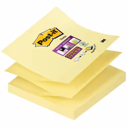 3M Z-Notes, Quadrato, Giallo, Carta, 76 mm, 76 mm, 90 fogli