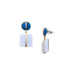 Skagen Sea Glass Blue Glass Drop Orecchini pendenti e a goccia Acciaio inox Oro