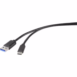 Renkforce RF-4535906, 1,8 m, USB A, USB C, USB 3.2 Gen 1 (3.1 Gen 1), Nero