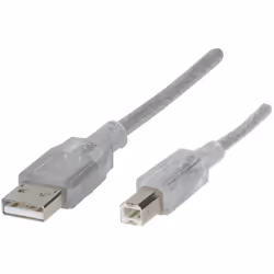 Renkforce RF-4538148, 3 m, USB A, USB B, USB 2.0, 0,48 Gbit/s, Trasparente
