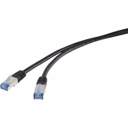 Renkforce RF-4673688, 2 m, Cat6a, S/FTP (S-STP), RJ-45, RJ-45, Nero