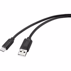 Renkforce RF-4695144, 2 m, USB A, USB C, USB 2.0, 0,48 Gbit/s, Nero