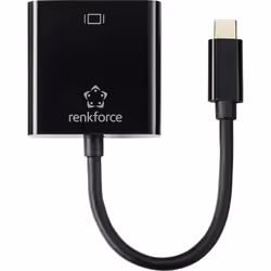 Renkforce RF-4679564 cavo e adattatore video 0,1 m USB tipo-C VGA (D-Sub) Nero - Vista aggiuntiva 2