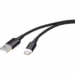 Renkforce RF-4746076, 1 m, USB A, USB C, USB 2.0, 0,48 Gbit/s, Nero