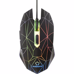 Renkforce RF-GM-120, Mano destra, Ottico, USB tipo A, 3600 DPI, Nero, Bianco