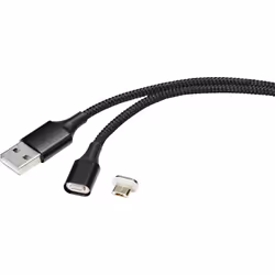 Renkforce RF-4746074, 1 m, USB A, Micro-USB B, USB 2.0, 0,48 Gbit/s, Nero