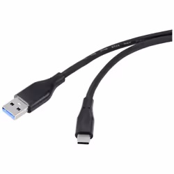 Renkforce RF-4995176, 2 m, USB A, USB C, USB 3.2 Gen 1 (3.1 Gen 1), 5 Gbit/s, Nero