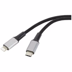 Renkforce RF-4995188, 2 m, Lightning, USB C, Maschio, Maschio, Nero