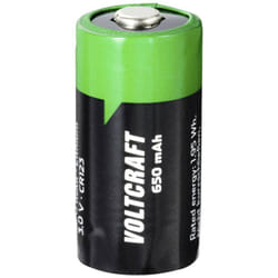 Voltcraft - Batteria ricaricabile speciale cr 123 Button-top Litio 3 v 650 mAh