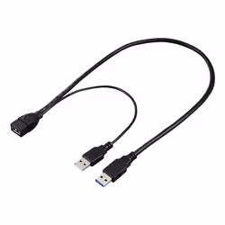 Renkforce RF-5719752, 0,5 m, USB A, 2 x USB A, USB 3.2 Gen 1 (3.1 Gen 1), 5 Gbit/s, Nero