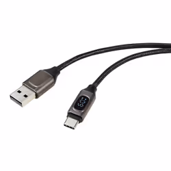 Renkforce RF-6249502 cavo USB USB 2.0 2 m USB A USB C Nero, Metallico