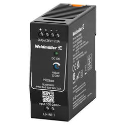 Weidmüller PRO BAS 60W 24V 2.5A alimentatore per computer Nero