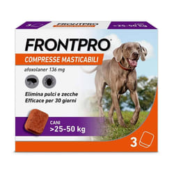 Frontpro Frontline Compresse 136mg per Pulci e Zecche Cani 25-50kg 3 Compresse