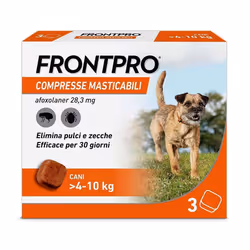 Frontpro Frontline Compresse 28,3mg per Pulci e Zecche Cani 4-10kg 3 Compresse