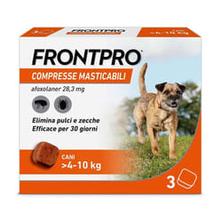 Frontpro Frontline Compresse 28,3mg per Pulci e Zecche Cani 4-10kg 3 Compresse
