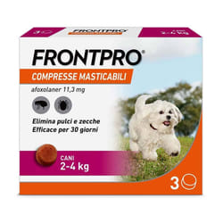 Frontpro Frontline Compresse 11mg per Pulci e Zecche Cani 2-4kg 3 Compresse