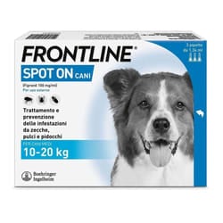 Frontline Spot On Cani x3 Pipette, Antiparassitario Per (10-20Kg) Contro Pulci, Zecche E Pidocchi 3 pz Pipette monodose