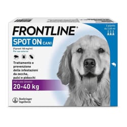 Frontline Spot On Cani x3 Pipette, Antiparassitario Per (20-40Kg) Contro Pulci, Zecche E Pidocchi 3 pz Pipette monodose