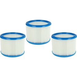 Set da 3x filtro a pieghe piatte compatibile con Hitachi Hikoki Harmonica RP250YDL, RP300YDL aspiratore umido/secco - cartuccia filtrante - Vhbw