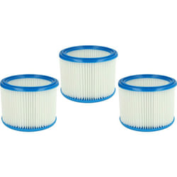 Set da 3x filtro a pieghe piatte compatibile con Makita 441, 442, 446L, 446 lx, P-70219, VC2010L aspiratore umido/secco - cartuccia filtrante - Vhbw