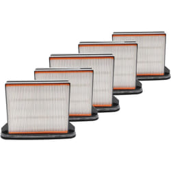 Vhbw - 5x filtro compatibile con Collomix vac 35 m aspirapolvere - filtro HEPA/a pieghe/a umido nero / bianco / grigio