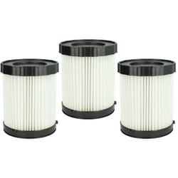 Set da 3x filtro a pieghe piatte compatibile con Bosch gas 18V-10 l aspiratore umido/secco - Cartuccia filtrante, carta / plastica, bianco - Vhbw
