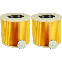 Set da 2x filtro a pieghe piatte compatibile con Kärcher se 4001 lava&aspira, se 4001 aspiratore umido/secco - Cartuccia filtrante, giallo - Vhbw
