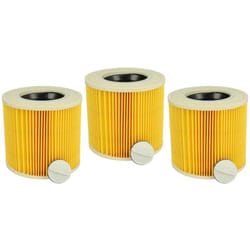 Set da 3x filtro a pieghe piatte compatibile con Kärcher se 4001 lava&aspira, se 4001 aspiratore umido/secco - Cartuccia filtrante, giallo - Vhbw