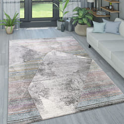 Paco Home - Tappeto da soggiorno in colori pastello, con moderni rombi, triangoli e motivi a zig-zag. 80x150 cm, Multicolore