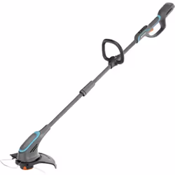 Gardena 14703-55, Decespugliatore e tagliabordi 2 in 1, Filo di nylon, Impugnatura a D con avvolgimento filo, Grigio, Batteri ...