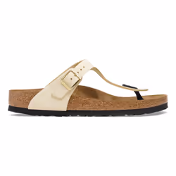 Sandalo elegante in pelle nubuck con plantare anatomico in sughero, design minimalista e fibbia regolabile.