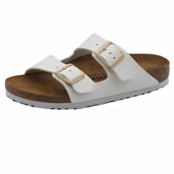 Sandalo Arizona Sretta beige per donna, classico e confortevole di birkenstock con motivo marmorizzato.