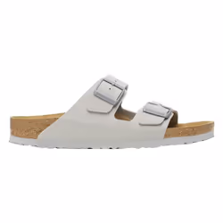 Sandalo classico BIRKENSTOCK Arizona per adulti, regolabile con due cinturini, colore grigio.