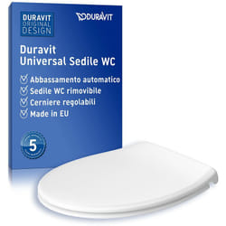 Duravit - Coperchio wc universale con chiusura ammortizzata, sedile wc a sgancio rapido per una facile installazione, sedile per wc di forma ovale,