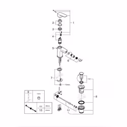 GROHE 1018102430 sistema di doccia 1 testina/e Nero - Vista aggiuntiva 4