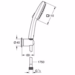 GROHE Vitalio Comfort 110 sistema di doccia Nero - Vista aggiuntiva 4