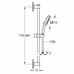 GROHE Vitalio Comfort 110 sistema di doccia Nero - Vista aggiuntiva 4
