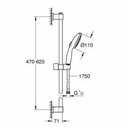 GROHE Vitalio Start 110 sistema di doccia Nero - Vista aggiuntiva 4