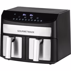 Gourmetmaxx 11339, Friggitrice ad aria calda, 7 L, 60 min, Doppia, Nero, Metallico, Touch