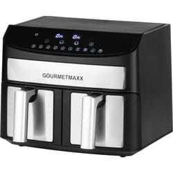 Gourmetmaxx 11339 friggitrice Doppia 7 L Indipendente 2400 W Friggitrice ad aria calda Nero, Metallico