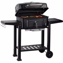 Carrello per barbecue a carbonella BBQ-Toro con vassoio per la carbonella regolabile in altezza, griglia a carbonella con ter ...