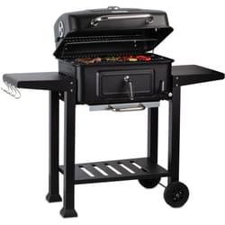 Bbq-toro - Carrello per barbecue a carbonella con vassoio per la carbonella regolabile in altezza, griglia a carbonella con termometro