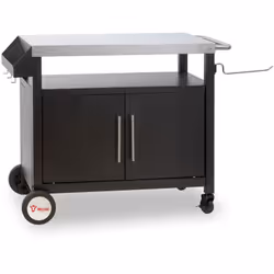 Carrello per barbecue BBQ-Toro 103,5 x 59 x 81 cm, argento/nero Tavolo per barbecue con ampia superficie di lavoro Il carrell ...