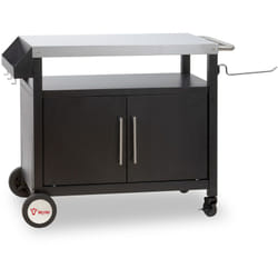 Bbq-toro - Carrello per barbecue 103,5 x 59 x 81 cm, argento/nero Tavolo per barbecue con ampia superficie di lavoro