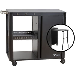 Bbq-toro - Carrello per barbecue 95 x 50 x 80 cm, nero Tavolo per barbecue con ampia superficie di lavoro, tavolo di servizio per barbecue