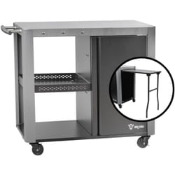 Bbq-toro - Carrello per barbecue 95 x 50 x 80 cm, argento Tavolo per barbecue con ampia superficie di lavoro, tavolo di servizio per barbecue